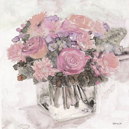 Framed Bouquet in Glass Print