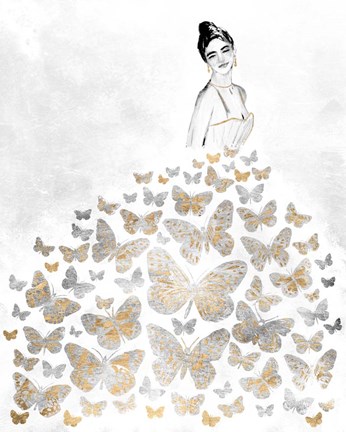 Framed Fluttering Gown I Print