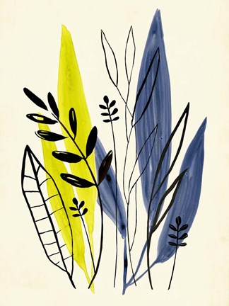 Framed Dancing Leaf Collage II Print