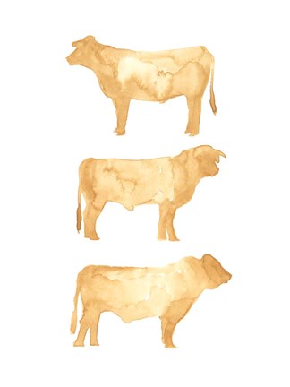 Framed Hereford Trio I Print