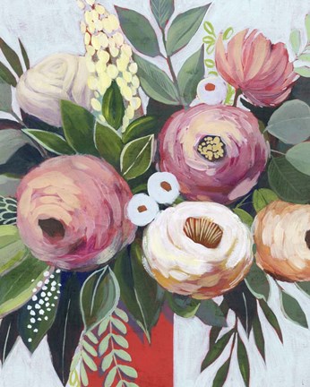 Framed Lustrous Bouquet I Print