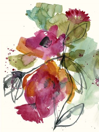 Framed Flower Party I Print