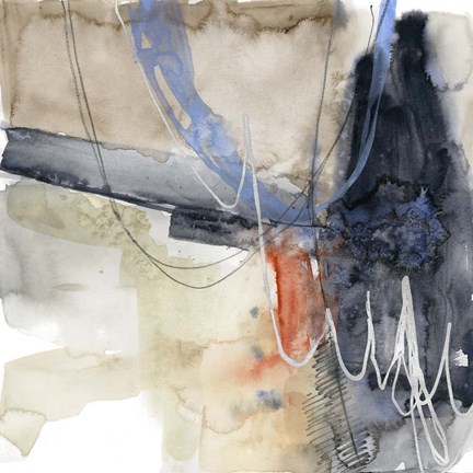 Framed Abstract Coordinates I Print