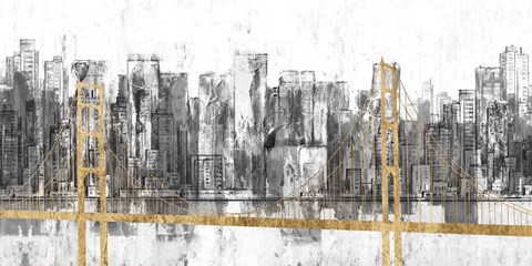 Framed Golden Bridge Panorama Print