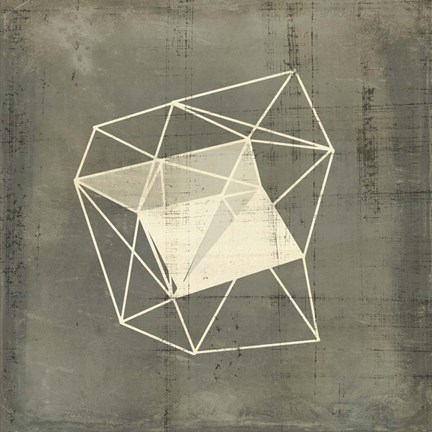 Framed Geomolecule Blueprint III Print