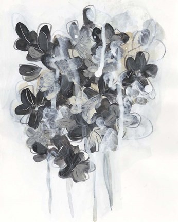 Framed Monochrome Flora I Print