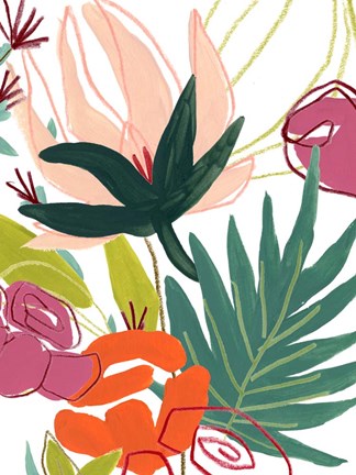 Framed Tropical Confetti I Print