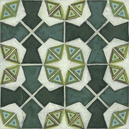 Framed Palm Piazza Tile IV Print