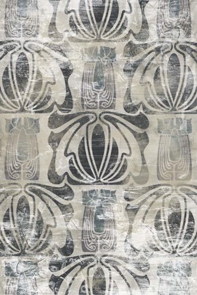 Framed Weathered Deco Panel I Print