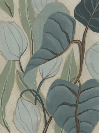 Framed Slate Palms I Print