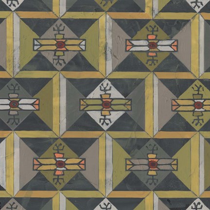 Framed Ochre Tapestry I Print