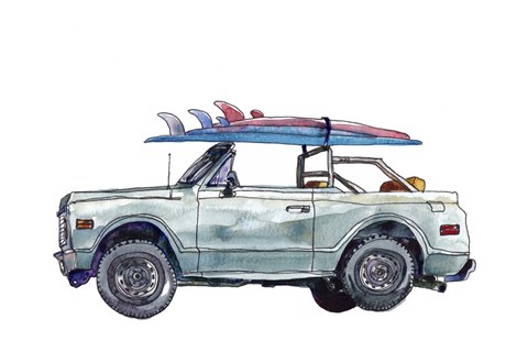 Framed Surfin&#39; Wheels I Print