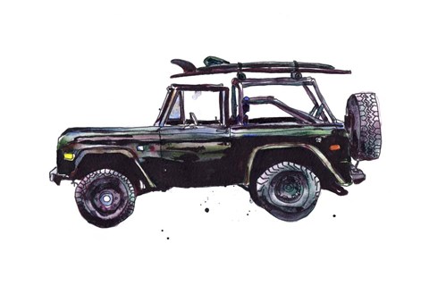 Framed Surfin&#39; Wheels II Print