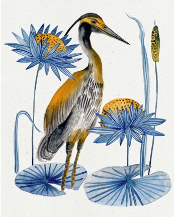 Framed Heron Pond II Print