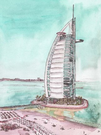 Framed Day Landing Dubai I Print