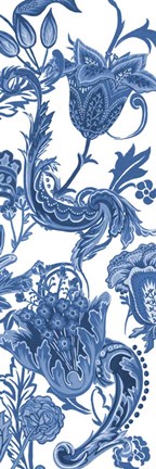 Framed Indigo Chintz VI Print