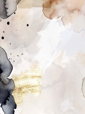 Framed Indigo Blush and Gold III Print