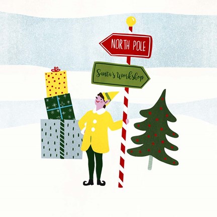 Framed Santa&#39;s Little Helpers II Print