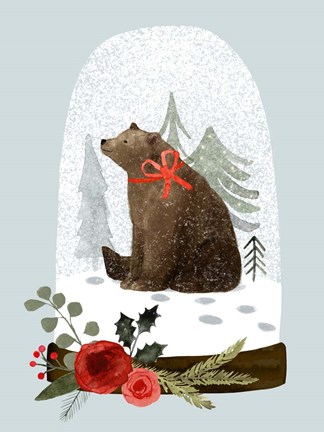 Framed Snow Globe Village IV Print