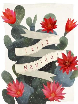 Framed Desert Christmas Cactus I Print