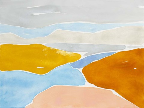 Framed Luminous Coastline I Print