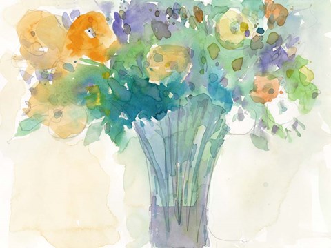 Framed Splash of Teal II Print