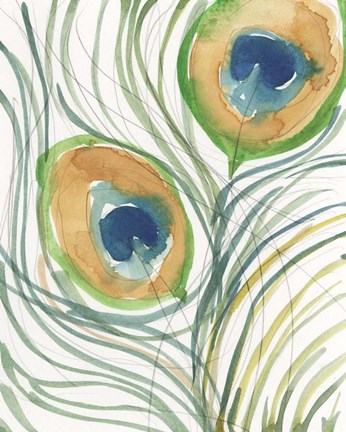 Framed Peacock Abstract I Print