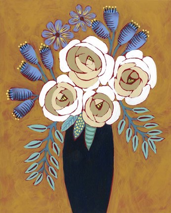 Framed Neutral Blume I Print