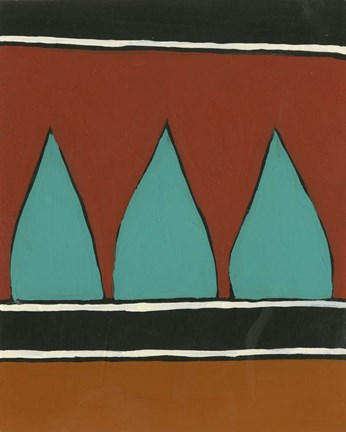 Framed Rust &amp; Teal Patterns II Print