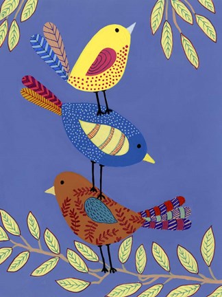 Framed Patterned Feathers I Print