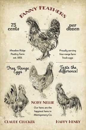 Framed Hen House II Print