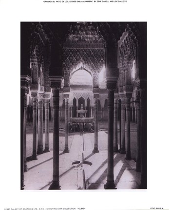 Framed Granada-El Patio de los Leones Enila Alh Print