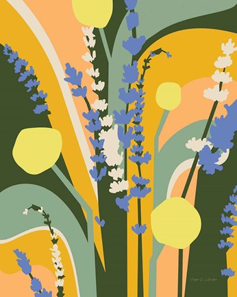 Framed Lavender and Craspedia Print