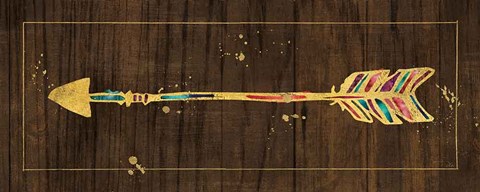 Framed Beautiful Arrows IV on Wood No Words Print