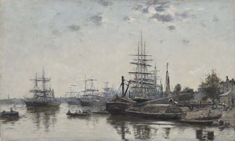 Framed View of Bordeaux, from the Quai des Chartrons, 1874 Print