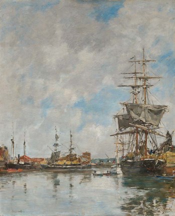 Framed Dock of Deauville, 1891 Print