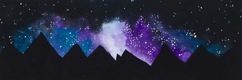 Framed Stars Over the Mountains )(purple) Print