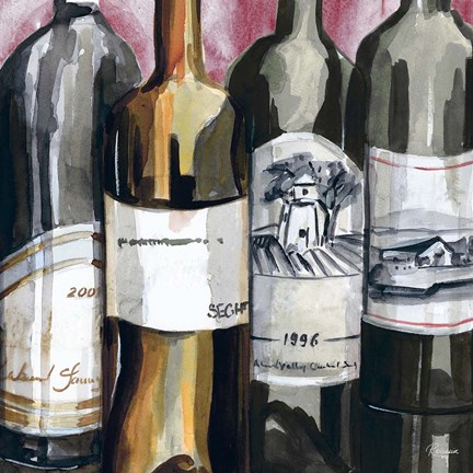 Framed Vintage Wines I Print