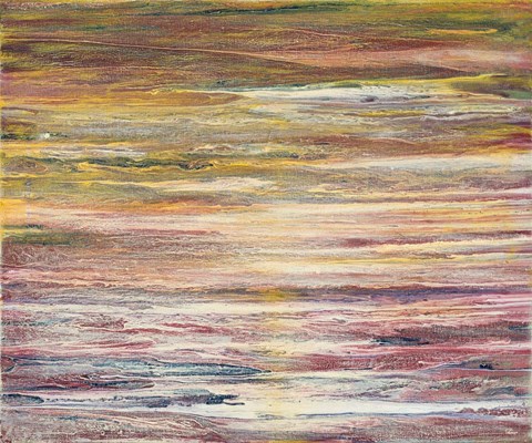 Framed White Rapids at Sunset Print