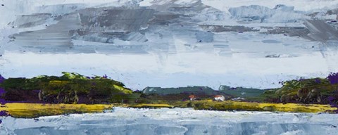 Framed Overcast Days in Town Print