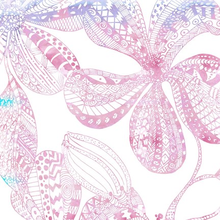 Framed Floral Embossed II Print