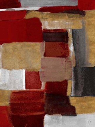 Framed Red and Gold Light II Print