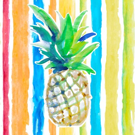 Framed Vibrant Pineapple II Print