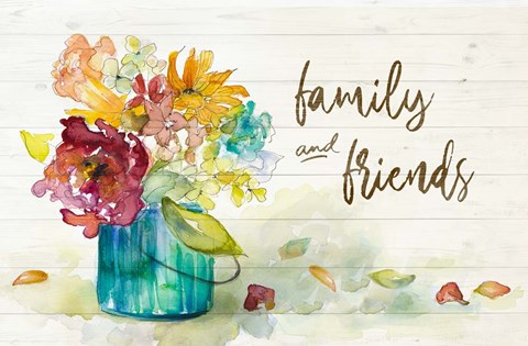 Framed Flower Burst Family and Friends Print