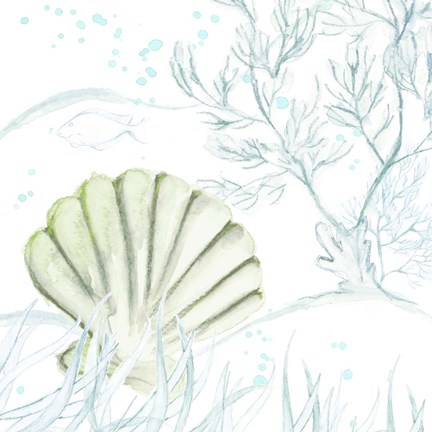 Framed Green Shell Print