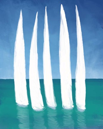 Framed Tall Sailing Boats Print