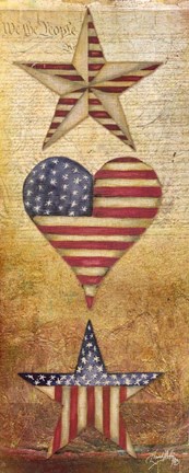 Framed America Stars I Print