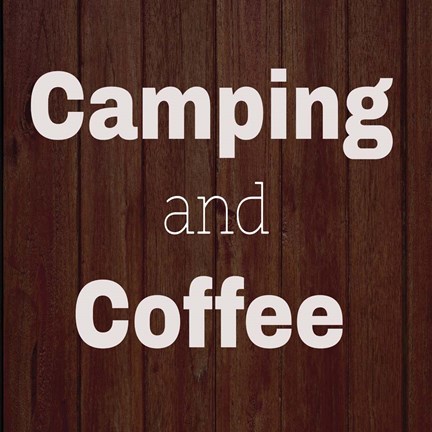 Framed Camping &amp; Coffee Brown Print