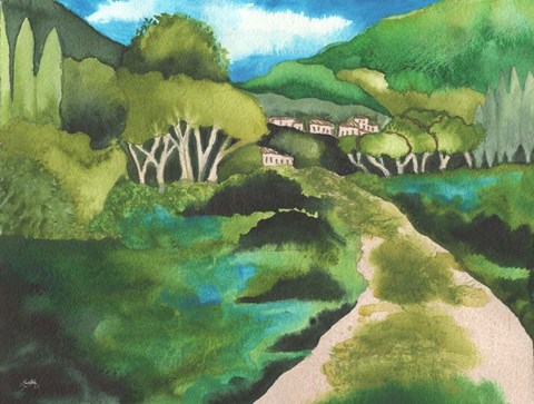 Framed Small Village I Print