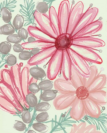 Framed Color Burst Blooms II Print